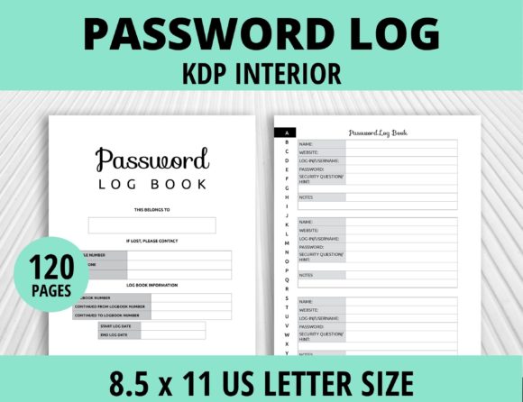 Alphabetical Password Log Design Assets