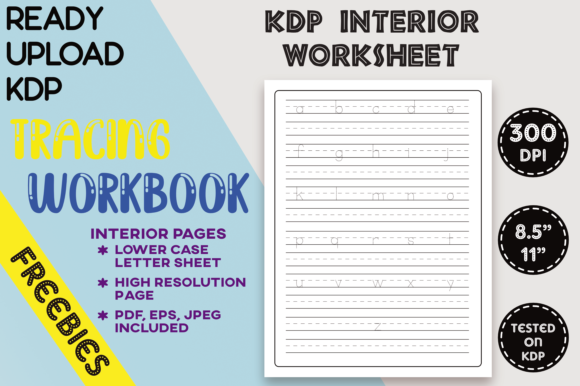 KDP BW Lowercase Letter Trace Sheet 012: Streamlining Handwriting Book Creation for Preschoolers