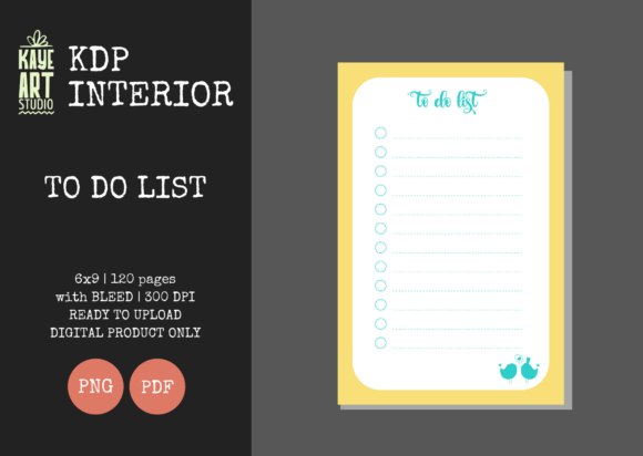 KDP to Do List Yellow: A Practical Interior for Publishers and Planners