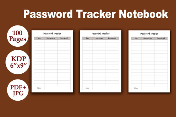 Password Tacker Notebook KDP Interior: Ready to Publish